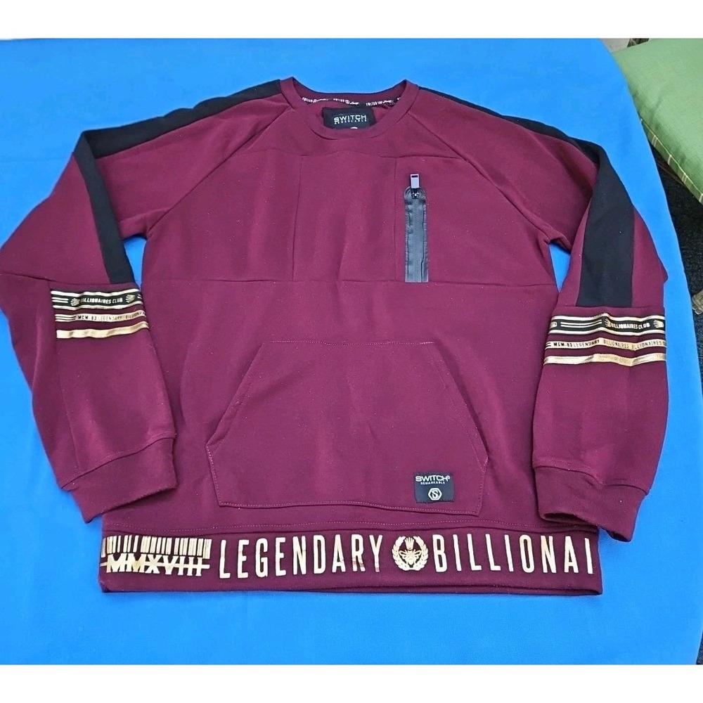 Switch Remarkable Billionaires Club Legendary Gold Spell Out Sweatshirt XL